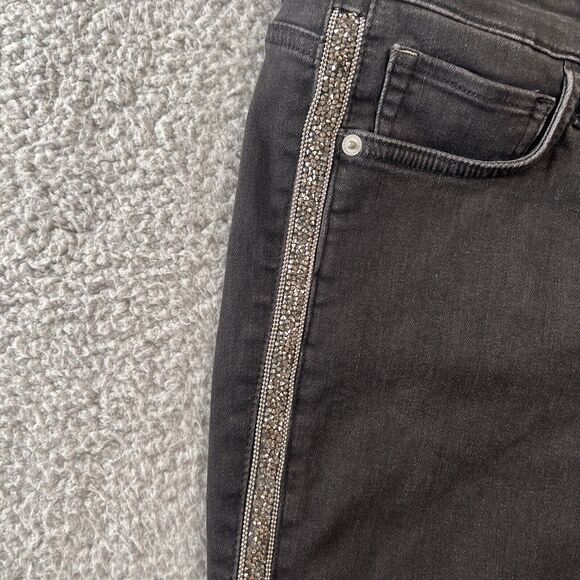 Tommy Bahama Tema Indigo High Rise Sparkle Tux Ankle Jeans Women Dark Wash 12x28 - Picture 4 of 9